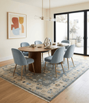 Gray and Beige Hand Knotted Wool Area Rug with Traditional Oushak Soft Pile Design