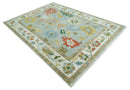 Gray and Ivory Oushak Traditional Area Rug - Hand Knotted Premium Wool by The Rug Decor