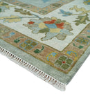 Gray and Ivory Oushak Traditional Area Rug - Hand Knotted Premium Wool by The Rug Decor