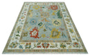 Gray and Ivory Oushak Traditional Area Rug - Hand Knotted Premium Wool by The Rug Decor