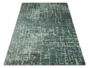 Hand Knotted Gray and Silver 5x8 Modern Abstract Contemporary Recycled Silk Rug