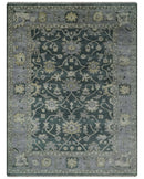 Hand Knotted Gray and Silver Traditional Antique Wool Area Rug, Living Room and Bedroom Rug