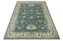 Hand Knotted Gray, Ivory and Beige Traditional Floral Custom Made wool rug
