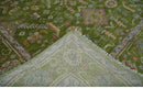 Hand Knotted Green and Silver Traditional Multi Size Antique Wool Area Rug by The Rug Decor