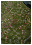 Hand Knotted Green and Silver Traditional Multi Size Antique Wool Area Rug by The Rug Decor