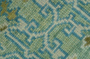 Green Olive Teal Wool Area Rug 8x10 - Hand-Knotted Traditional