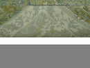 Hand Knotted Green, Olive and Teal Traditional Dragon Oushak Design 8x10 wool rug