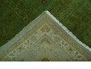 Hand Knotted Green Overdyed Traditional Oushak Design 9x12 Wool Area Rug