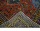 Hand Knotted Green, Rust, Yellow, Pink and Blue Traditional Floral 8x10 Wool Area Rug by The Rug Decor