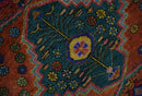 Hand Knotted Green, Rust, Yellow, Pink and Blue Traditional Floral 8x10 Wool Area Rug by The Rug Decor