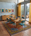 Hand Knotted Green, Rust, Yellow, Pink and Blue Traditional Floral 8x10 Wool Area Rug
