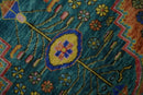 Hand Knotted Green, Rust, Yellow, Pink and Blue Traditional Floral 9x12 and 10x14 Wool Area Rug by The Rug Decor