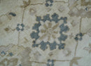 Hand Knotted Ivory And Gray Traditional Oushak Design 8x10 Wool Rug by The Rug Decor