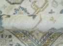 Hand Knotted Ivory And Gray Traditional Oushak Design 8x10 Wool Rug by The Rug Decor