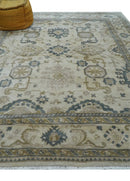 Hand Knotted Ivory And Gray Traditional Oushak Design 8x10 Wool Rug by The Rug Decor