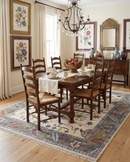Hand Knotted Ivory Gray Blue Traditional Wool Oushak Area Rug by The Rug Decor