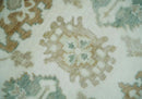 Hand Knotted Ivory and Silver 8x10 Traditional Oushak Wool Area Rug by The Rug Decor