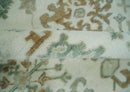 Hand Knotted Ivory and Silver 8x10 Traditional Oushak Wool Area Rug by The Rug Decor