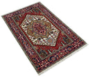 Hand Knotted Ivory, Brown and Blue 4x6 Traditional Antique Style Wool Area Rug by The Rug Decor