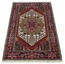 Hand Knotted Ivory, Brown and Blue 4x6 Traditional Antique Style Wool Area Rug by The Rug Decor