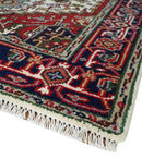 Hand Knotted Ivory, Brown and Blue 4x6 Traditional Antique Style Wool Area Rug by The Rug Decor