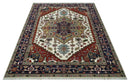 Hand Knotted Ivory, Brown and Blue 9x12 Traditional Antique Syle Wool Area Rug by The Rug Decor