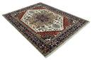 Hand Knotted Ivory, Brown and Blue 9x12 Traditional Antique Syle Wool Area Rug by The Rug Decor
