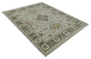 Hand Knotted Ivory, Charcoal and Beige Traditional Floral Multi Size Wool Area Rug