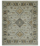 Hand Knotted Ivory, Charcoal and Beige Traditional Floral Multi Size Wool Area Rug