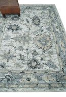 Hand Knotted Blended Wool Traditional Area Rug Multiple Sizes Ivory Silver Beige by The Rug Decor