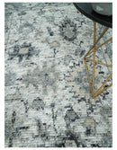 Hand Knotted Blended Wool Traditional Area Rug Multiple Sizes Ivory Silver Beige by The Rug Decor