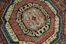 Rust and Black Kazak Medallion Hand Knotted Traditional Wool Area Rug