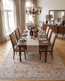 Hand Knotted Light Pink Oriental Oushak 9x12 Traditional Wool Area Rug, Living Room and Bedroom Rug