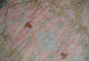 Hand Knotted Light Pink Oriental Oushak 9x12 Traditional Wool Area Rug, Living Room and Bedroom Rug by The Rug Decor