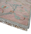 Hand Knotted Light Pink Oriental Oushak 9x12 Traditional Wool Area Rug, Living Room and Bedroom Rug by The Rug Decor