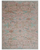 Hand Knotted Light Pink Oriental Oushak 9x12 Traditional Wool Area Rug, Living Room and Bedroom Rug by The Rug Decor