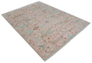 Hand Knotted Light Pink Oriental Oushak 9x12 Traditional Wool Area Rug, Living Room and Bedroom Rug by The Rug Decor