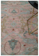 Hand Knotted Light Pink Oriental Oushak 9x12 Traditional Wool Area Rug, Living Room and Bedroom Rug by The Rug Decor