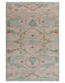 Hand Knotted Light Pink Oriental Oushak Multi Size Traditional Wool Area Rug, Living Room and Bedroom Rug