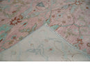 Light Pink Hand Knotted Oushak Traditional Wool Area Rug For Living Room And Bedroom