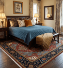Hand Knotted Wool Area Rug Traditional Heriz Serapi Rust Blue by The Rug Decor