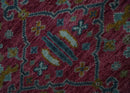 Maroon and Gold Hand Knotted Traditional Antique Wool Area Rug