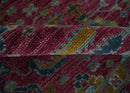 Maroon and Gold Hand Knotted Traditional Antique Wool Area Rug