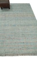 Blue and Peach Wool Area Rug Moroccan Trellis - Hand Knotted by The Rug Decor