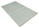 Blue and Peach Wool Area Rug Moroccan Trellis - Hand Knotted by The Rug Decor
