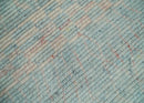 Hand Knotted Modern Abstract Blue and Peach Trellis Moroccan Made with Blended Wool Multi Size Area Rug
