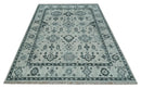 Hand Knotted Turkish Oushak Wool Area Rug Antique Ivory Silver and Charcoal Tones by The Rug Decor