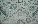 Hand Knotted Turkish Oushak Wool Area Rug Antique Ivory Silver and Charcoal Tones by The Rug Decor