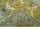 Hand Knotted Mustard, Ivory and Blue Traditional Oriental Oushak 6x9 wool area rug by The Rug Decor