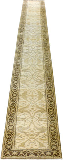 Hand Knotted Oriental Oushak Beige And Brown Wool Area Rug